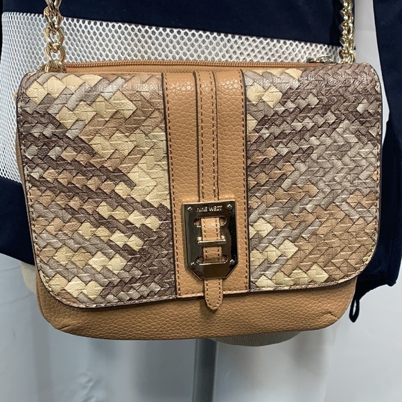 Nine West Gleam Team Faux Snakeskin Crossbody Bag - Tan/Grey/Cream, 60424769-4XE - Picture 3 of 16